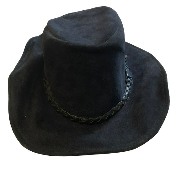 Mens Australia Walkabout Real Leather Hat Soft Waterproof Sz Small Made by Blanc - Picture 1 of 8